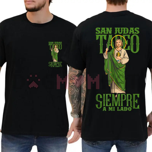 San Judas Tadeo Siempre A Mi Lado T-Shirt – Catholic Faith Tee 2 Sides Print, Patron Saint Shirt