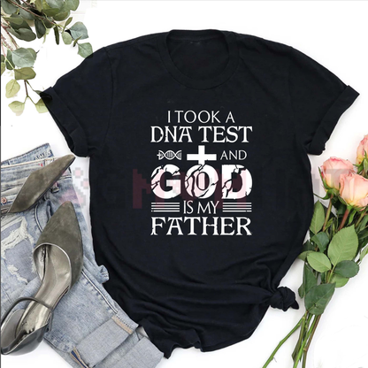 Men's Oversized Cotton Round Neck "God Is My Father" Christian Graphic T-Shirt
