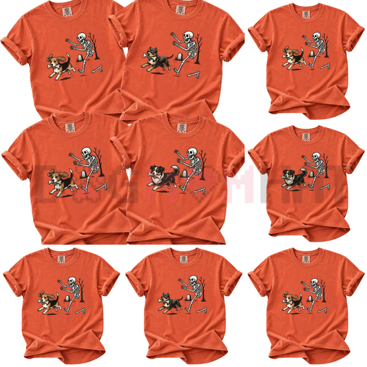 Dog Breeds Halloween Skeleton Tee - Spooky Dog Lover Shirt