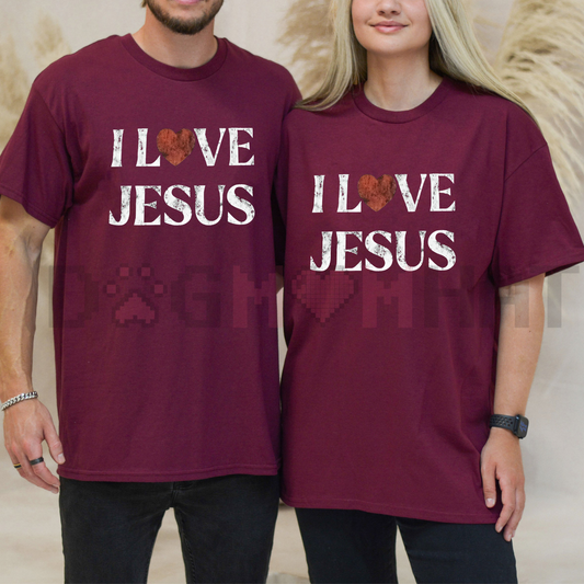 Vintage "I Love Jesus" Print T-Shirt