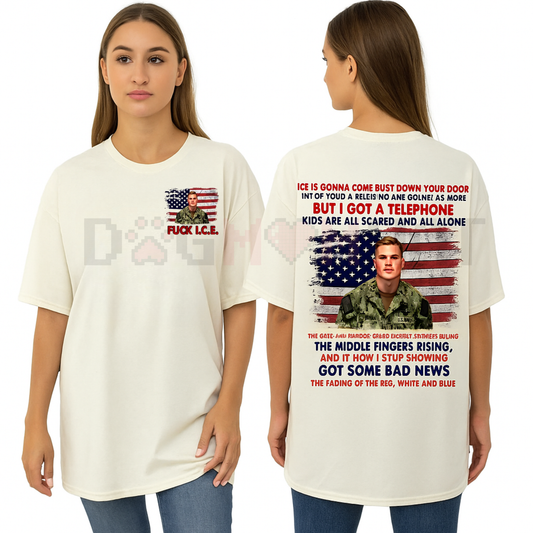 Fading Red, White & Blue Graphic Shirt – Casual Graphic Short Sleeve T-Shirt