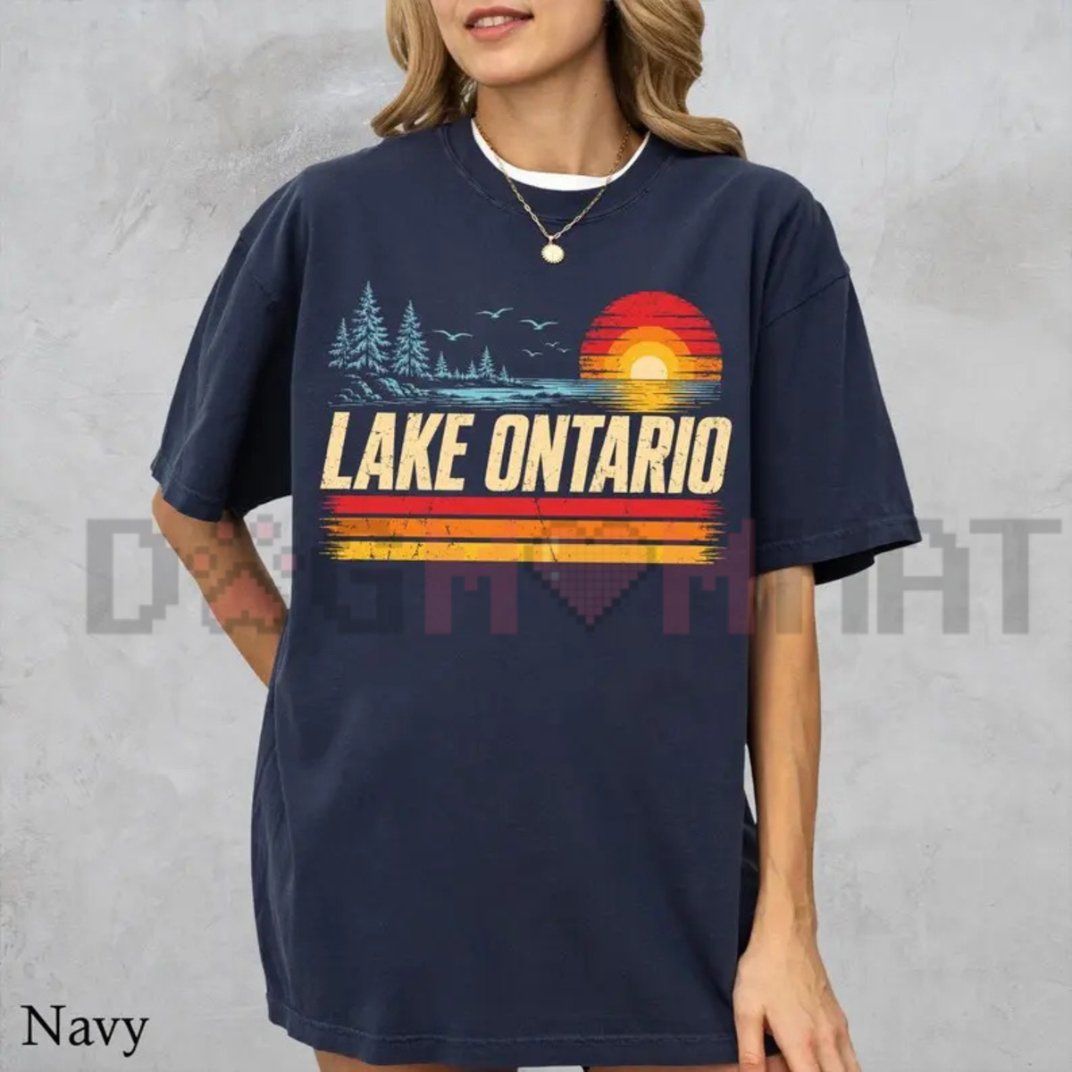 Comfort Colors® Lake Ontario Sunset T-Shirt - Retro Great Lakes Outdoor Graphic Tee