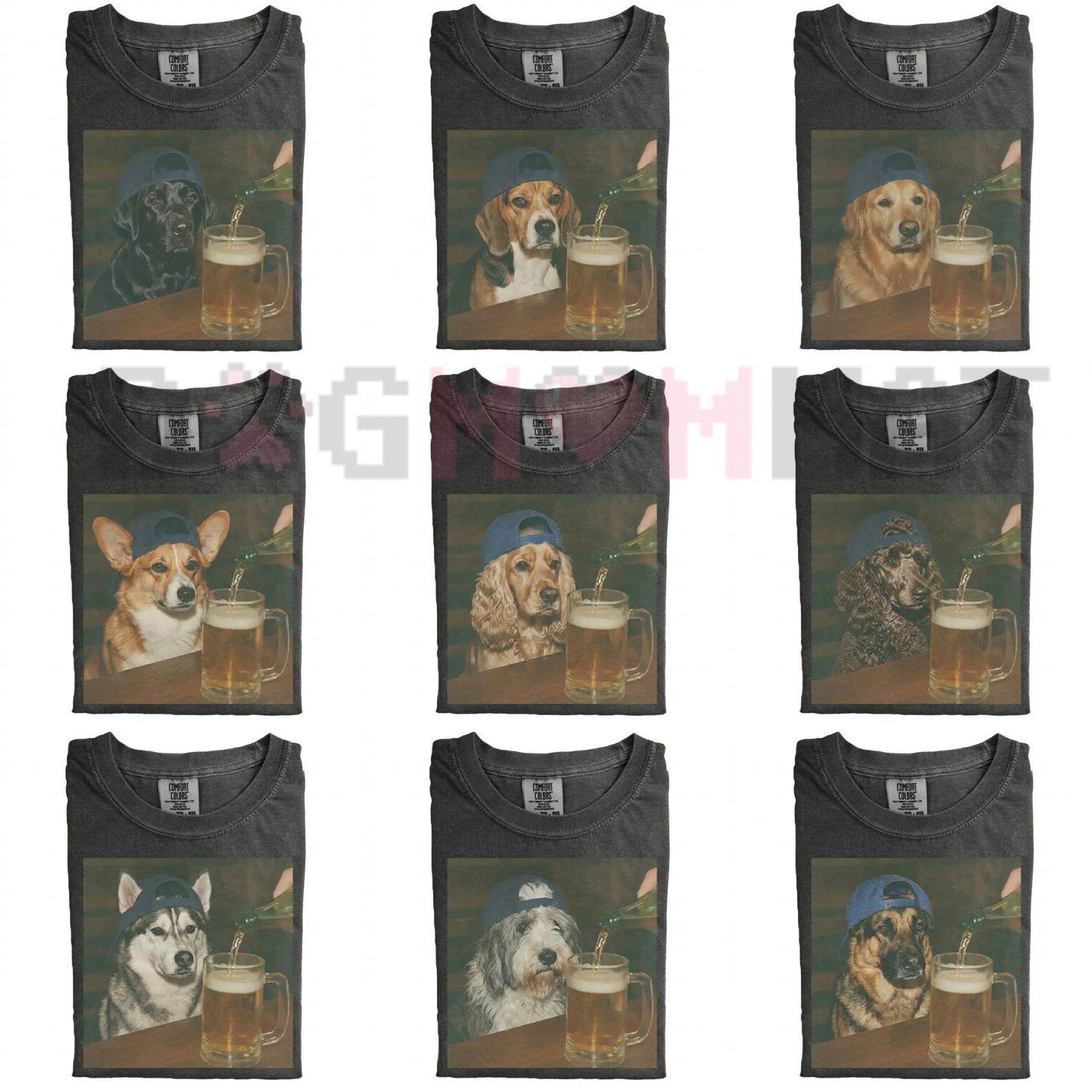 Dog Breeds "Available Beer" Vintage 90s T-Shirt