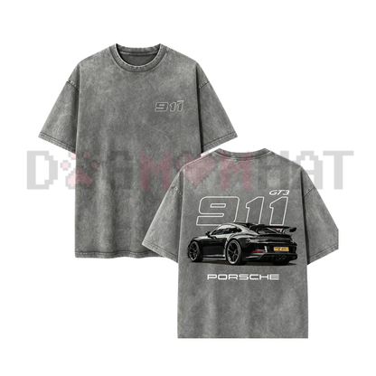 Track Day Legend GT3 Acid Wash Graphic Tee - Vintage Heavyweight German Supercar Streetwear Shirt