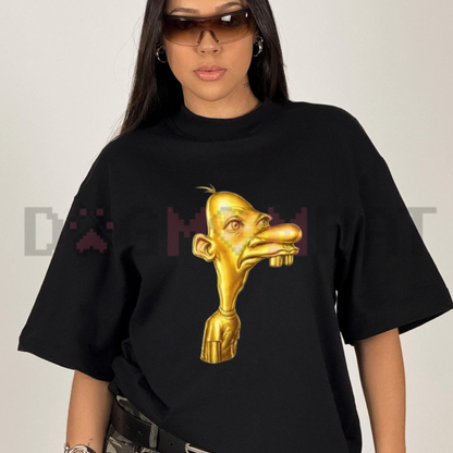 Neegy Meme Cartoon Head Graphic Tee - Retro Funny Internet Humor Soft Cotton Unisex Streetwear T-Shirt