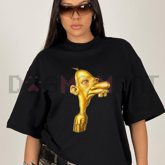 Neegy Meme Cartoon Head Graphic Tee - Retro Funny Internet Humor Soft Cotton Unisex Streetwear T-Shirt