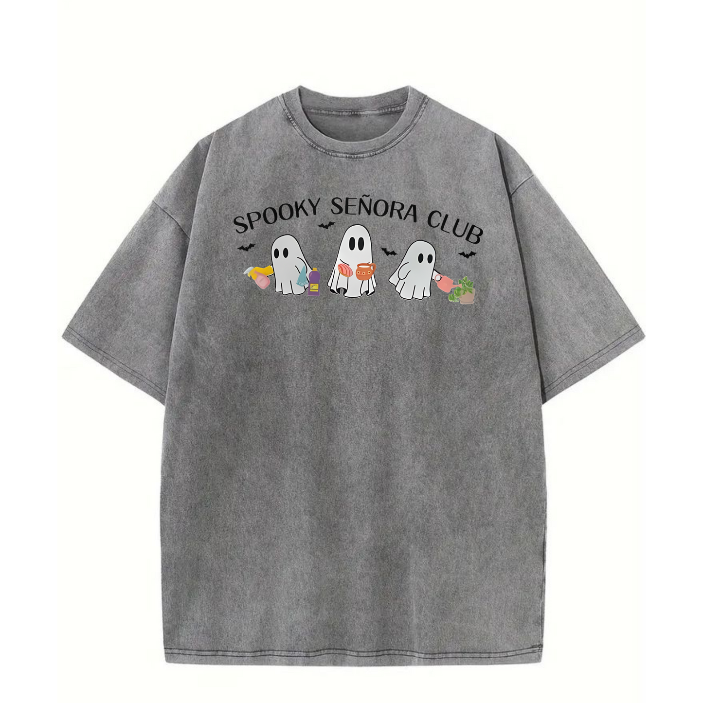 Spooky Señora Club Vintage Acid Wash Shirt – Unisex Graphic Tee