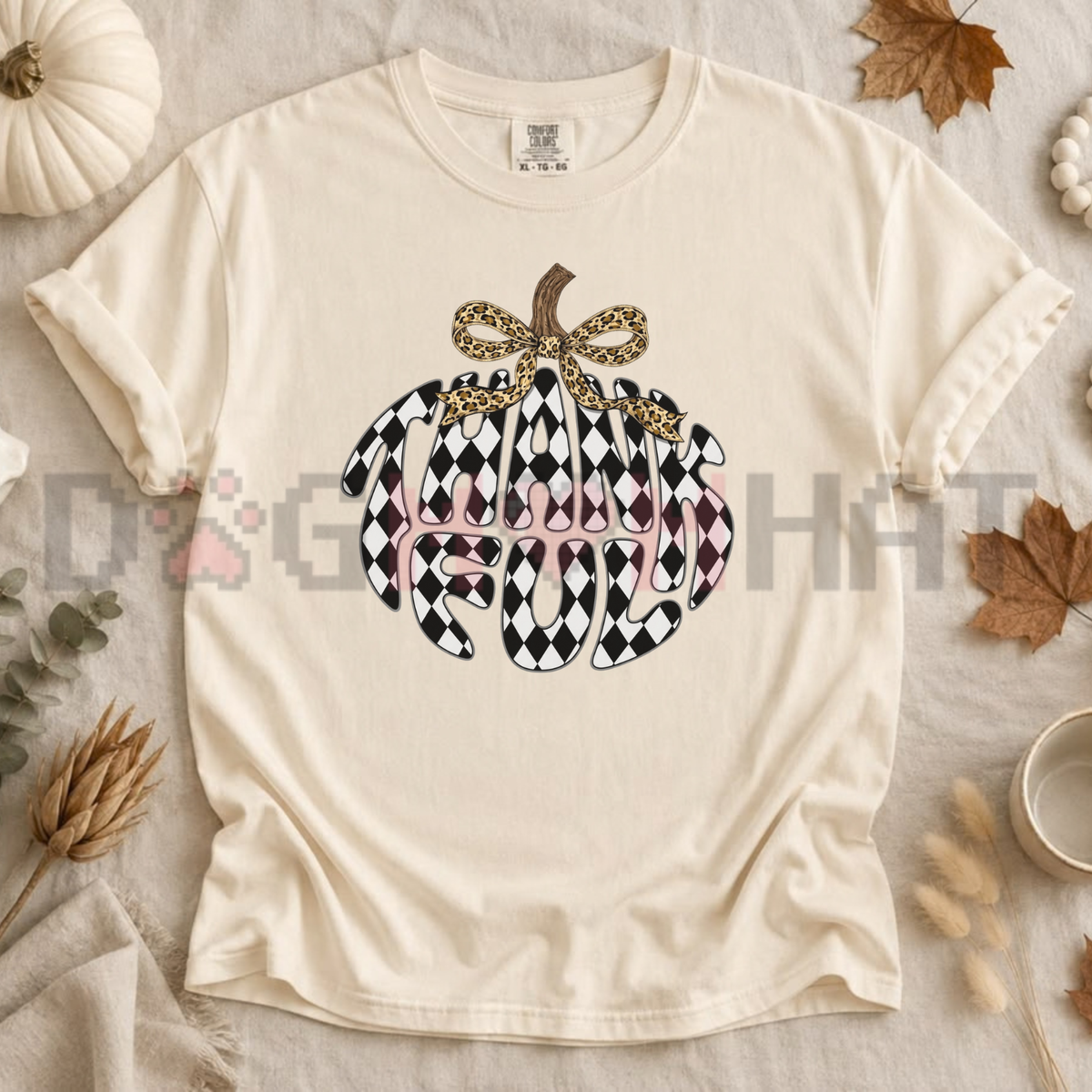 Comfort Colors Thankful Pumpkin Autumn Graphic T-Shirt