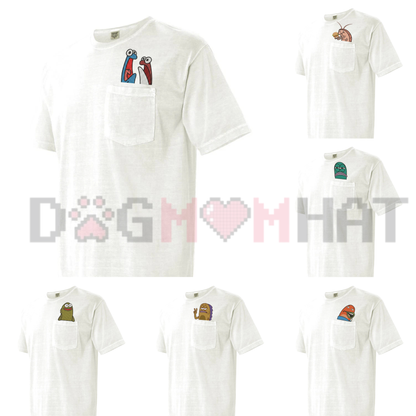 Fish Memes Embroidered Pocket Cotton T-Shirt - Funny Fishing Humor Graphic Tee