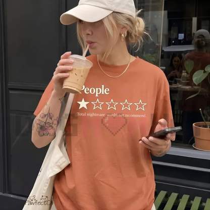 "Funny People One Star Review" Comfort Colors® T-Shirt - Sarcastic Introvert Humor Tee