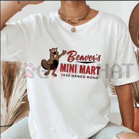 Beaver's Mini Mart Vintage Logo Graphic Tee - Retro Convenience Store Cotton Unisex Streetwear T-Shirt