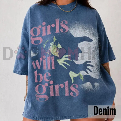 Witchy Sisterhood Summerween Graphic Tee - Girls Will Be Girls Pink Goth Comfort Colors Cotton T-Shirt