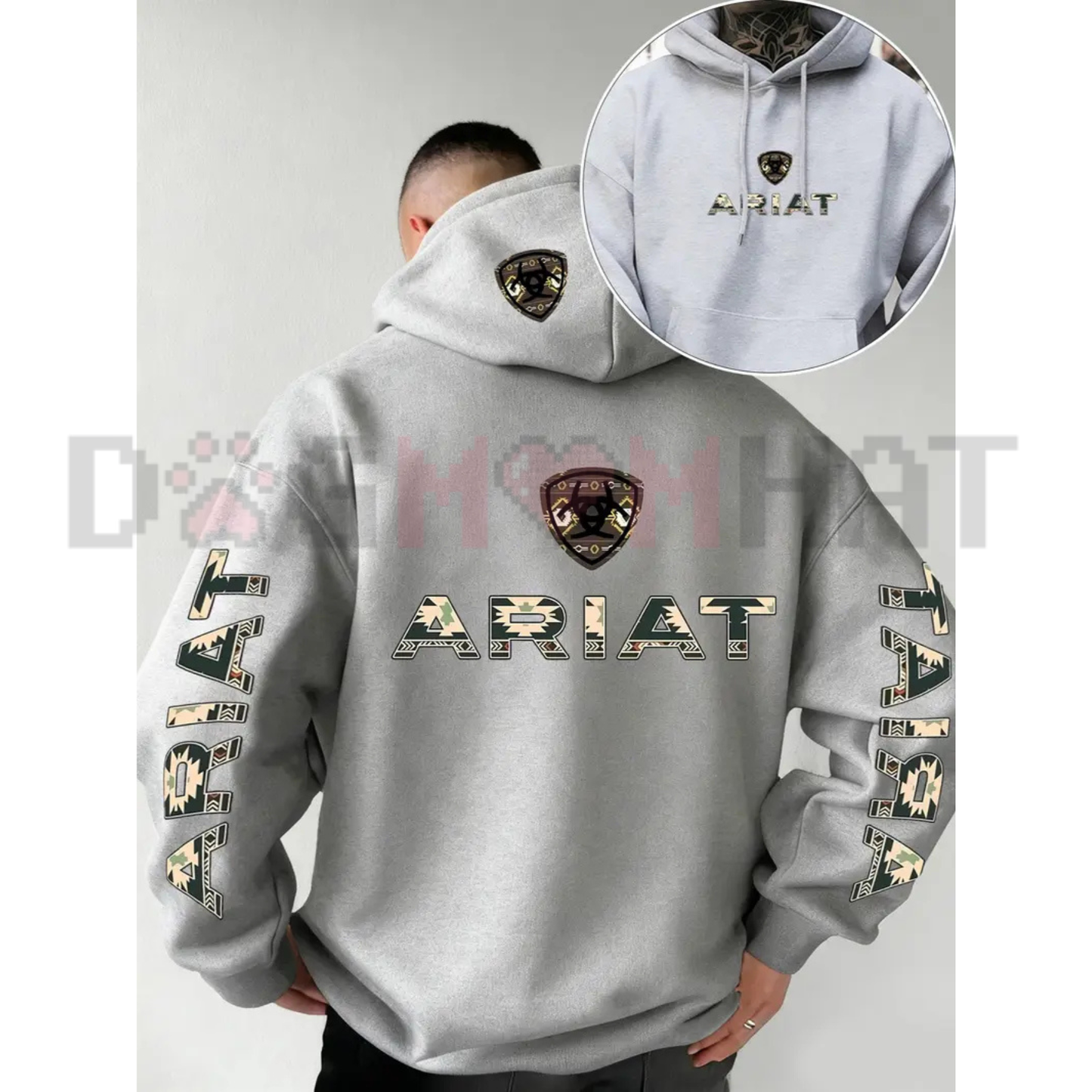 Ariat Modern Crest Letter Graphic Hoodie - Soft Stretch Knit Casual Unisex All-Season Pullover