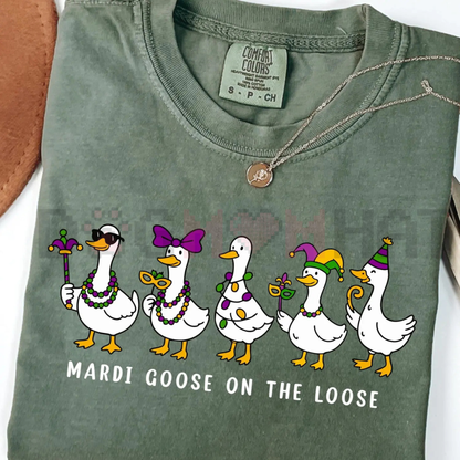 Retro Mardi Gras Silly Goose T-Shirt