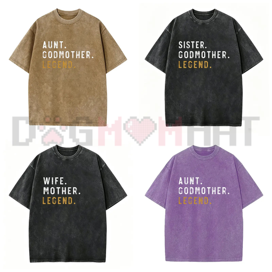 Tri-Title Royalty Graphic Tee - Aunt Godmother Legend Soft Pure Cotton Unisex T-Shirt