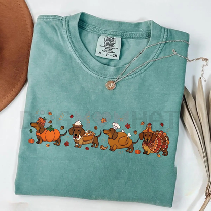 Comfort Colors® Thanksgiving Wiener Dog T-shirt – Funny Dachshund Costume Tee