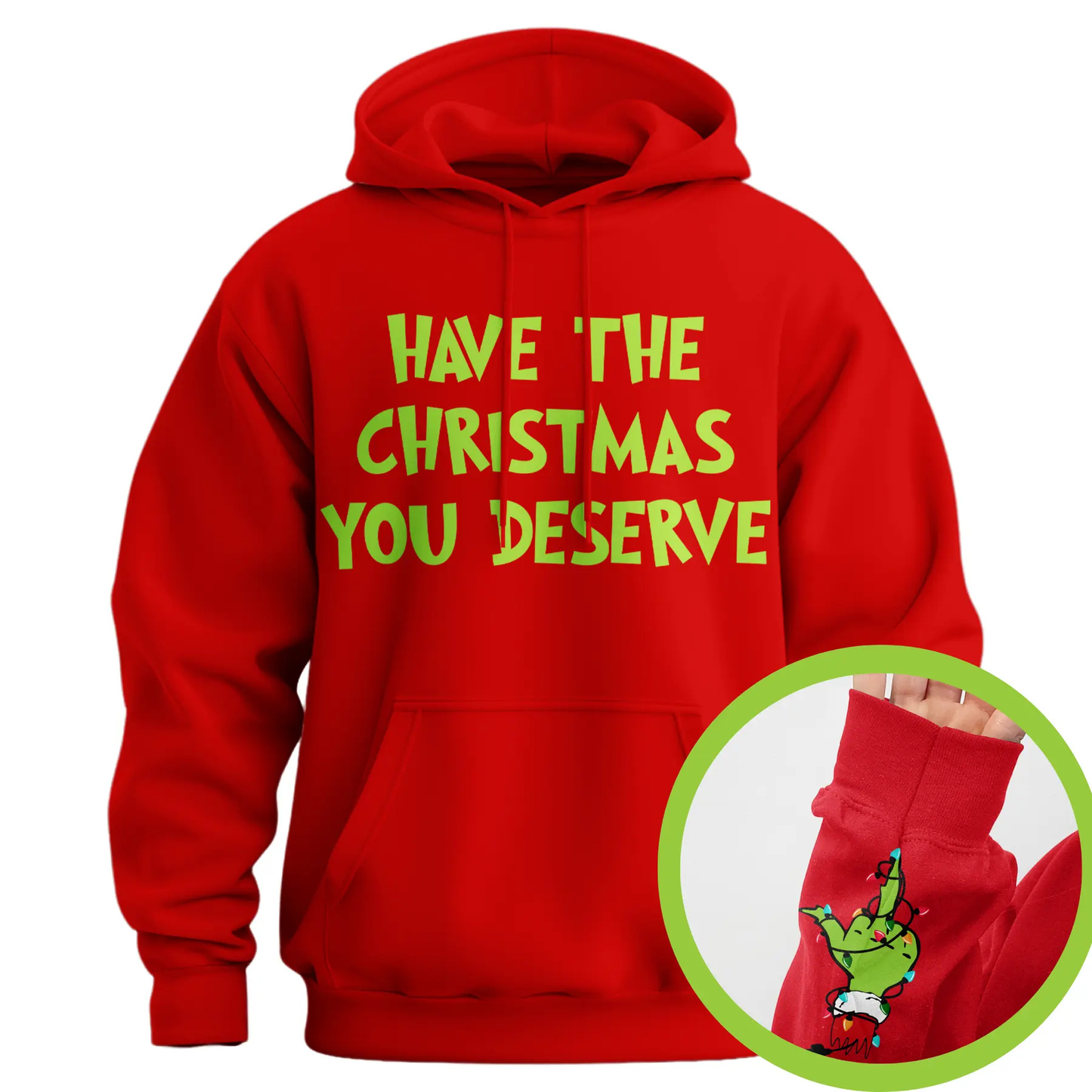 Sarcastic "Christmas You Deserve" Middle Finger Hoodie
