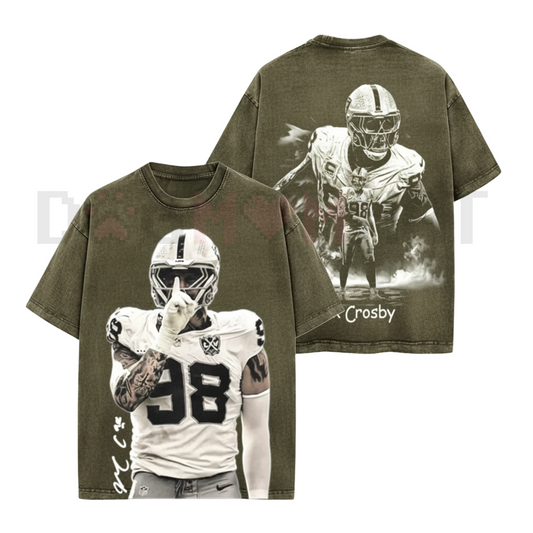 The Condor Maxx Crosby T-Shirt – Premium 100% Cotton Acid Wash, Maxx Crosby Fan Streetwear Tee