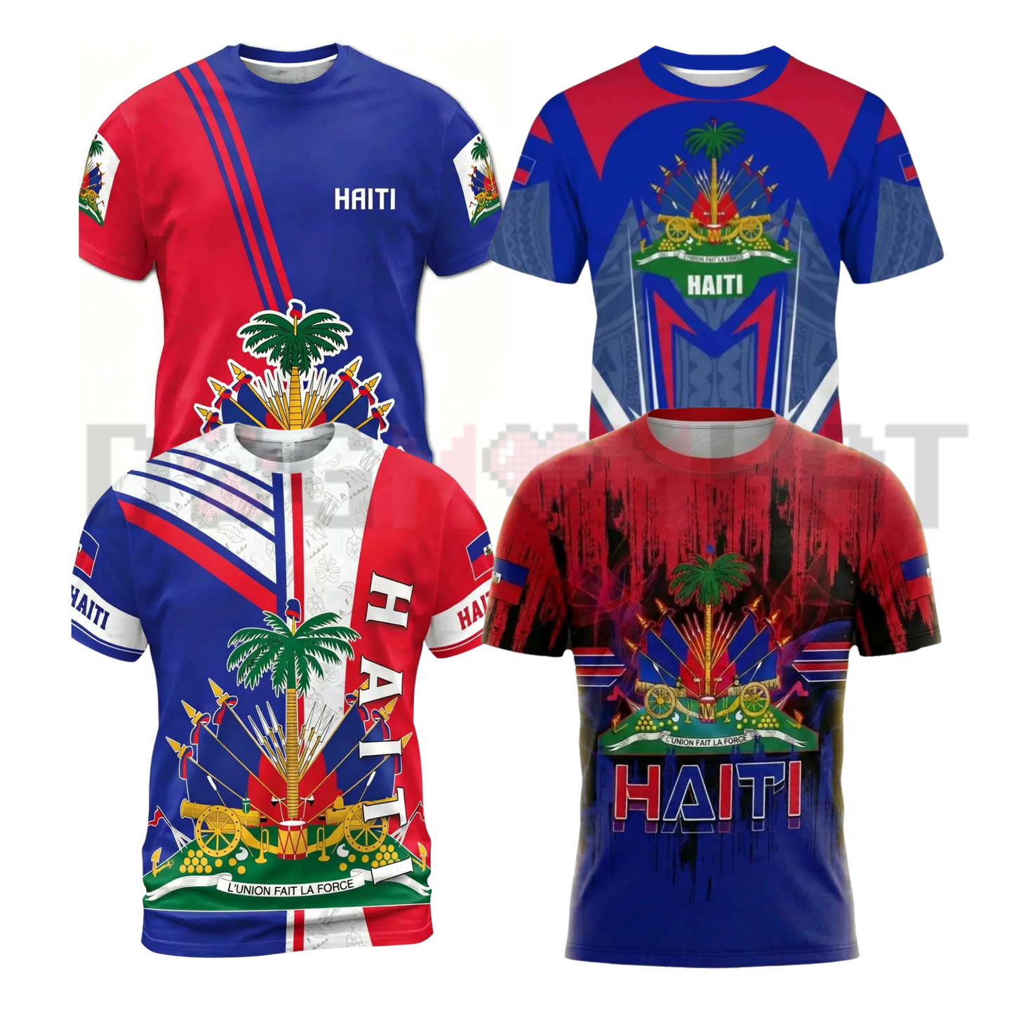 Men's Haiti Football 3D Graphic Shirt