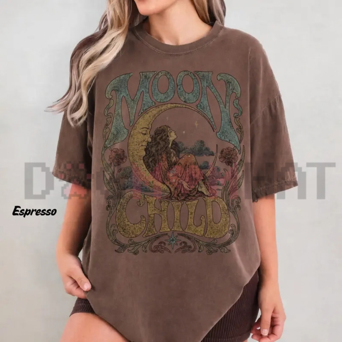 Celestial Boho Moon Child Graphic T-Shirt