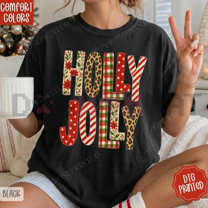 Holly Jolly Comfort Colors® Christmas Shirt - Trendy Women's Holiday Tee