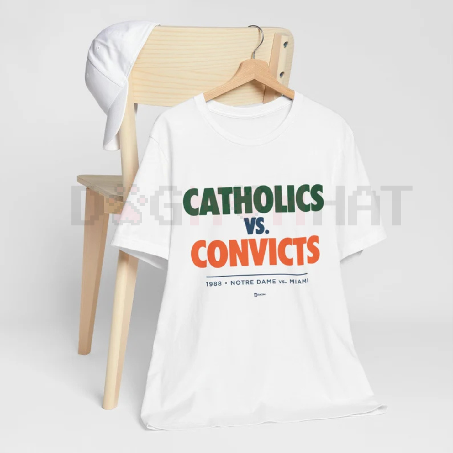 Vintage "Catholics vs. Convicts" T-Shirt – Notre Dame vs. Miami 1988 College Football Classic Tee