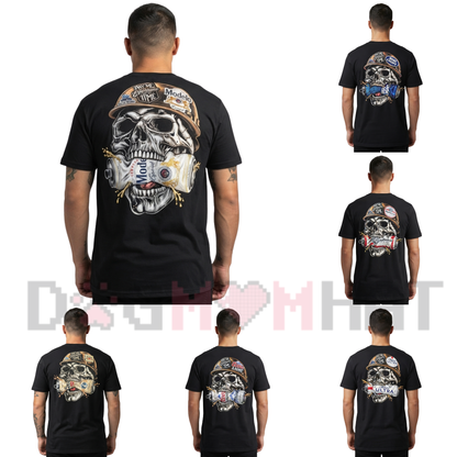 High Vis Reflective Blue Collar American Tradesman Graphic T-Shirt