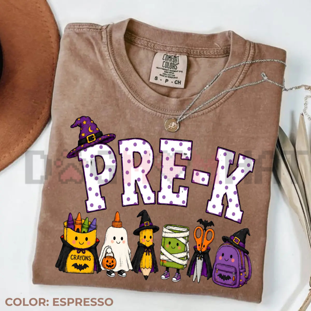 Comfort Colors® Spooky Pencil Halloween Teacher T-Shirt - Cute Fall Classroom Graphic Tee