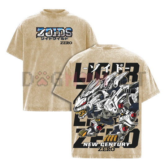 Liger Zero Zoids New Century Zero T-Shirt – Oversized Washed Vintage Anime Tee