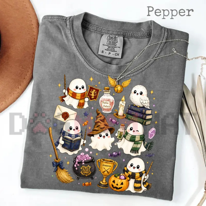 Magical Wizard Ghost Halloween T-Shirt – Spooky Fantasy Graphic Tee