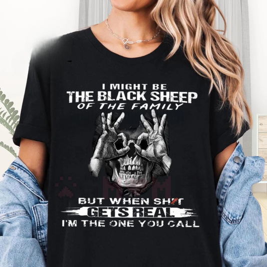 "Black Sheep of the Family" Skull Graphic T-Shirt
