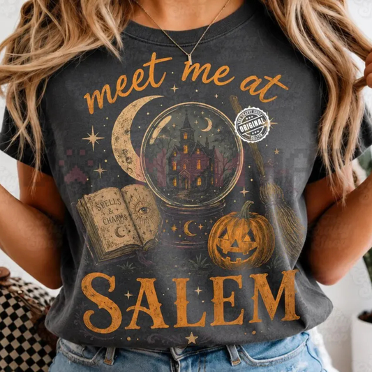 Salem Spellbound Manor Vintage Comfort Colors Tee - Spooky Haunted House Witchy Season Unisex Cotton Shirt