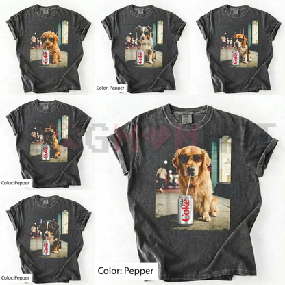 Dog Breeds "Drinking Diet Coke" Graphic T-Shirt