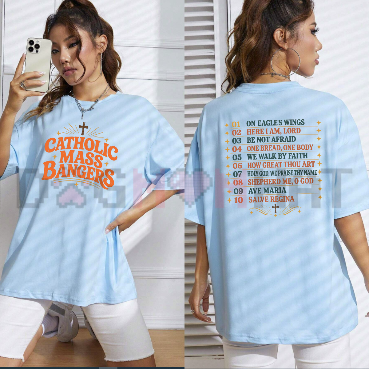 Sacred Jam Session Tee – Funny Catholic Mass Bangers Hymn Graphic Shirt