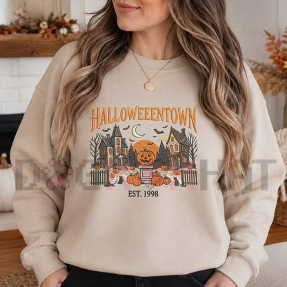 HalloweenTown Faux-Embroidered Spooky Village Graphic Sweatshirt