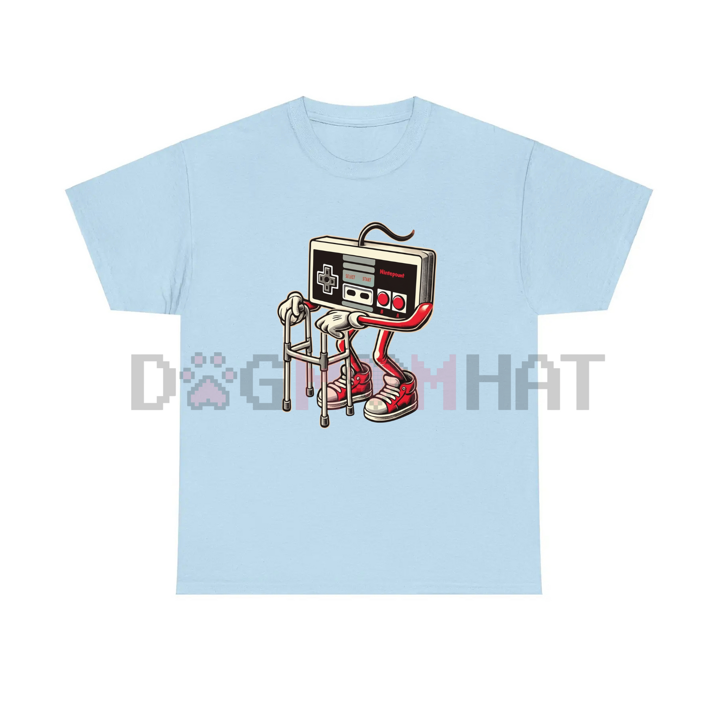 Retro Gaming Pattern T-Shirt – Fun Old Video Game Console Design, Unisex Cotton Tee