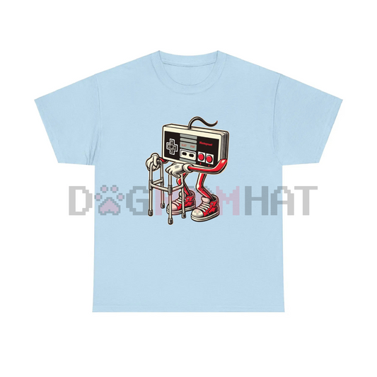 Retro Gaming Pattern T-Shirt – Fun Old Video Game Console Design, Unisex Cotton Tee