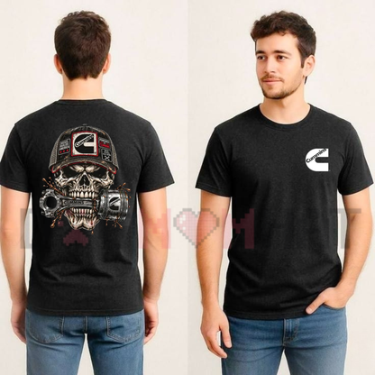"Cummins Diesel Builds America Skull" Graphic T-Shirt