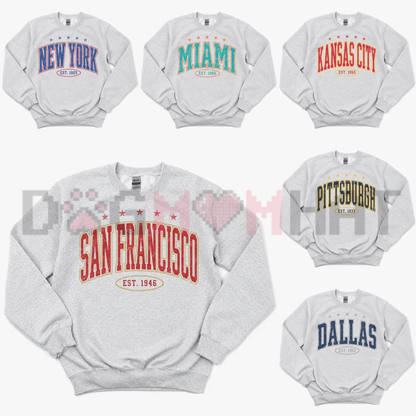 All Team Vintage Football Athletic Sweatshirt - Retro Game Day Sports Crewneck Fleece Pullover