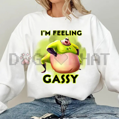 The Incredibles "Gassy" Shirt – Funny Meme Crewneck Graphic Tee