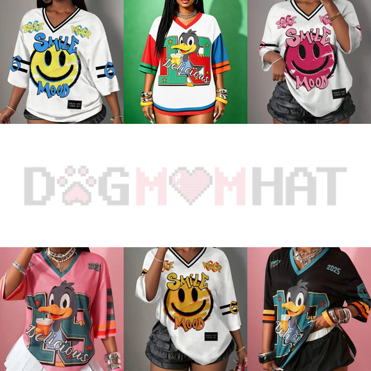 Y2K Retro Mesh Doll V-Neck Sporty Tee