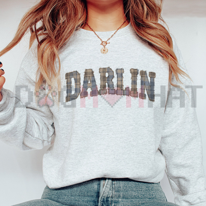 Plaid Darlin Preppy Country Graphic Sweatshirt