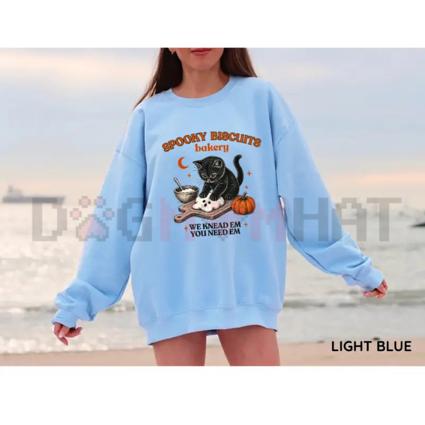 Kitty Biscuits Halloween Sweatshirt - Spooky Season Black Cat Fall Crewneck