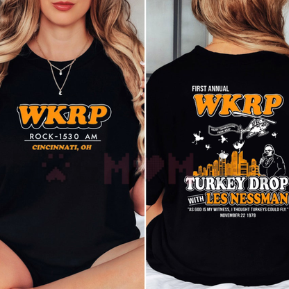 WKRP Turkey Drop Retro Comedy Graphic T-Shirt