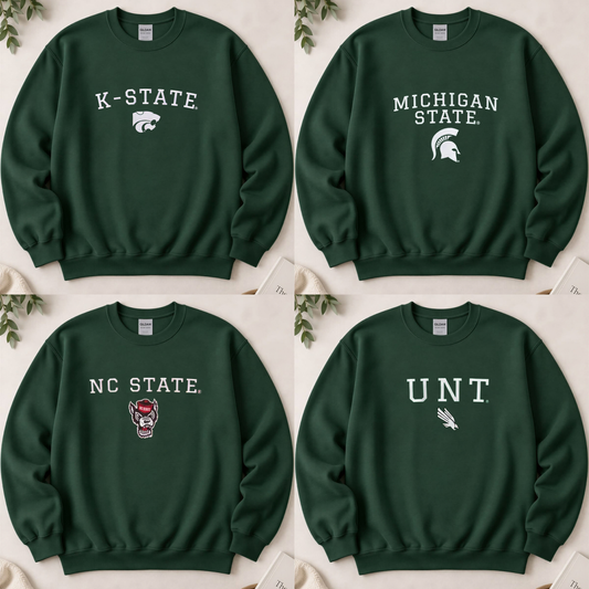 Tailgate Tradition Crewneck – Vintage Embroidered College Gameday Sweatshirt