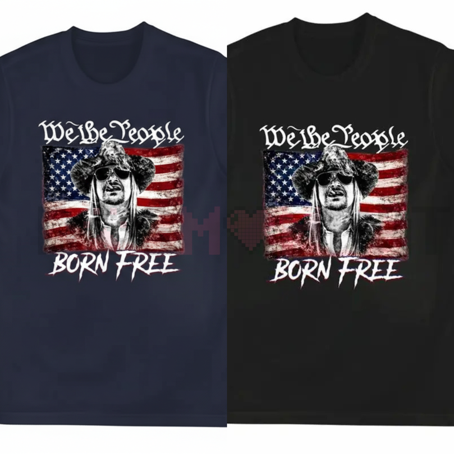 "Born Free" American Flag Vintage Style Tee