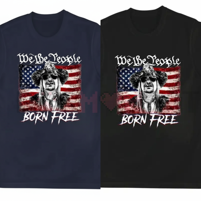 "Born Free" American Flag Vintage Style Tee