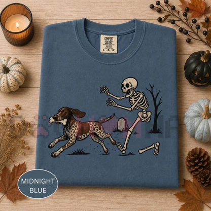 Funny Halloween German Shorthaired Pointer Skeleton T-Shirt