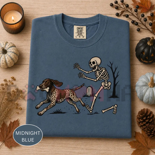 Funny Halloween German Shorthaired Pointer Skeleton T-Shirt