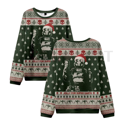 Helldivers 2 "Jolly for Super Earth" Ugly Christmas Sweatshirt